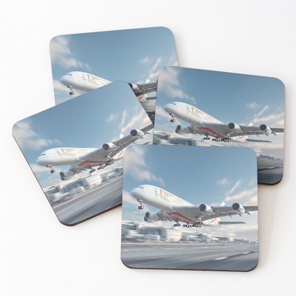 Item preview, Airbus A380 Emirates Rising From the Runway on a Warm Morning designed and sold by Skyframe Aviation.