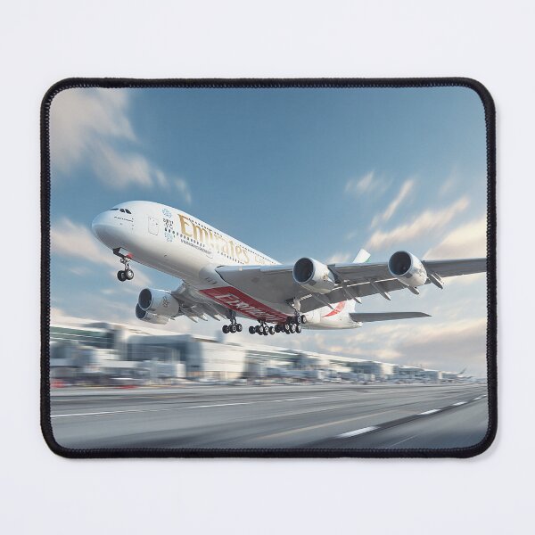 Item preview, Airbus A380 Emirates Rising From the Runway on a Warm Morning designed and sold by Skyframe Aviation.