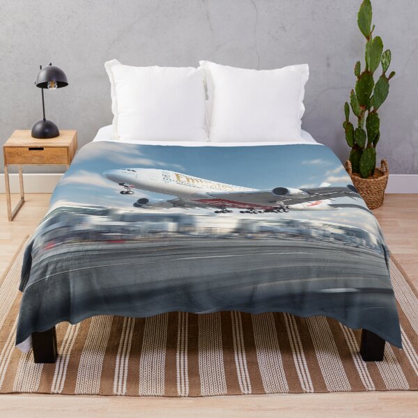 Item preview, Airbus A380 Emirates Rising From the Runway on a Warm Morning designed and sold by Skyframe Aviation.
