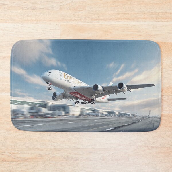 Item preview, Airbus A380 Emirates Rising From the Runway on a Warm Morning designed and sold by Skyframe Aviation.