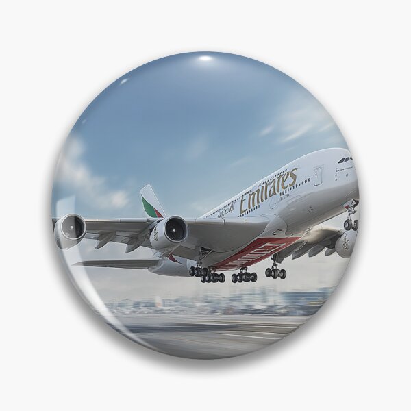 Item preview, Airbus A380 Emirates Rising From the Runway on a Warm Morning designed and sold by Skyframe Aviation.
