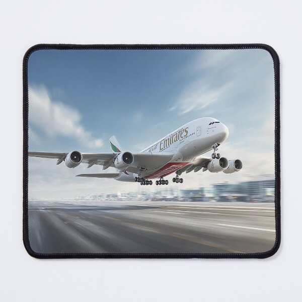 Item preview, Airbus A380 Emirates Rising From the Runway on a Warm Morning designed and sold by Skyframe Aviation.
