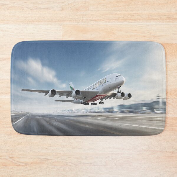 Item preview, Airbus A380 Emirates Rising From the Runway on a Warm Morning designed and sold by Skyframe Aviation.