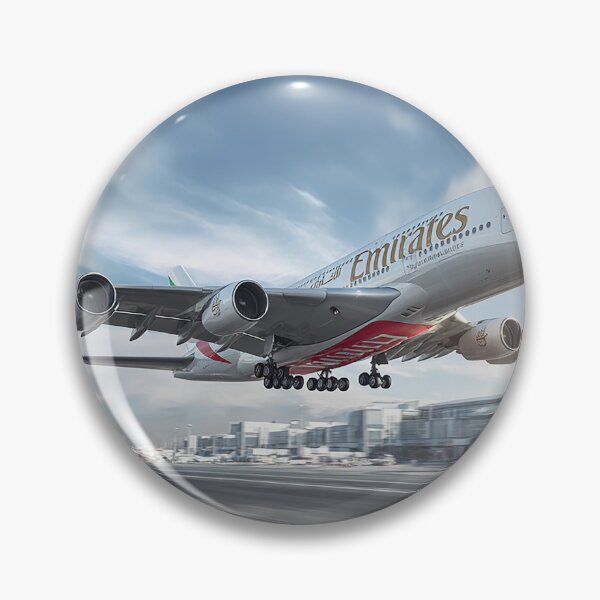 Item preview, Emirates Luxury A380 Rising Into Bright Skies as Passengers Look On designed and sold by Skyframe Aviation.