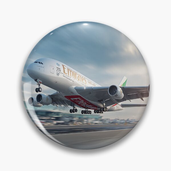 Item preview, Emirates Flagship A380 Climbing Gracefully Under Bright Sunlight designed and sold by Skyframe Aviation.