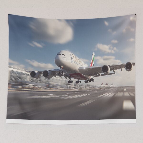 Item preview, Airbus A380 Emirates Taking Flight with Power and Grace designed and sold by Skyframe Aviation.