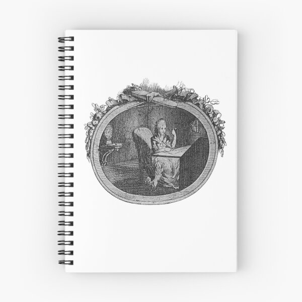 Artikelvorschau, Rokoko-Dame mit Hund am Schreibtisch – Kupferstich aus dem 18. Jahrhundert entworfen und verkauft von OldBookish Designs.