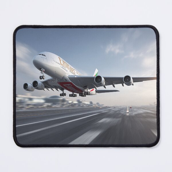 Item preview, Emirates Flagship A380 Breaking Free of the Ground in Stunning Visibility designed and sold by Skyframe Aviation.