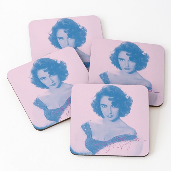 Item preview, Elizabeth Taylor Signature - Lavender-Navy Duotone Pop Art Portrait designed and sold by harmoneer.