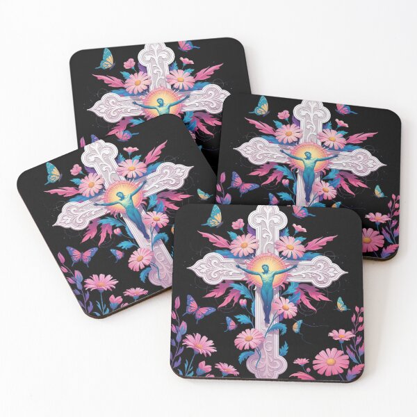 Item preview, Christian Cross With Floral Butterflies for Easter  designed and sold by InspiredFoul.