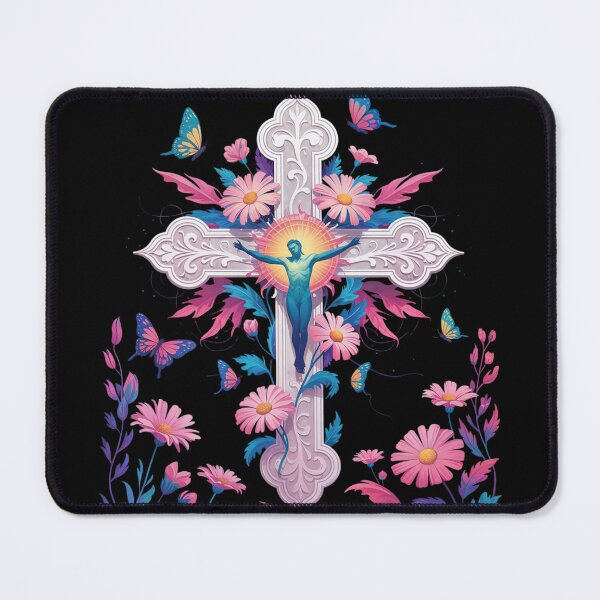 Item preview, Christian Cross With Floral Butterflies for Easter designed and sold by InspiredFoul.