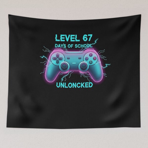 Artikelvorschau, Level 67 Days Of School Freigeschaltet Gamer Six Seven Kids Boys entworfen und verkauft von merlinnears.