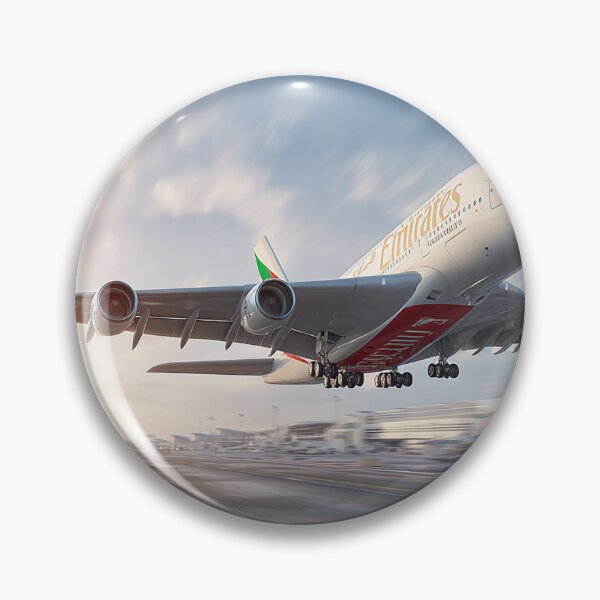 Item preview, Emirates Long Haul A380 Powering Into the Air Under Blue Skies designed and sold by Skyframe Aviation.