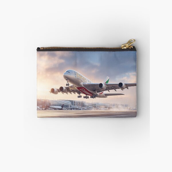 Item preview, Emirates Jetliner A380 Climbing Gracefully Under Blue Skies designed and sold by Skyframe Aviation.