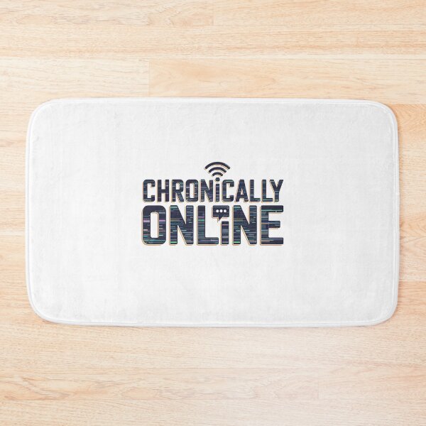 Item preview, CHRONICALLY ONLINE Digital Glitch Typography | Funny Geek Computer Science Tech Quote | Internet Meme designed and sold by pixelpopplanet.