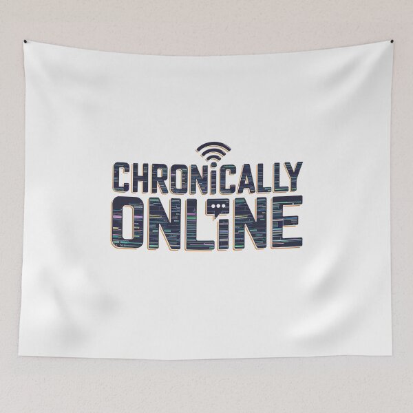 Item preview, CHRONICALLY ONLINE Digital Glitch Typography | Funny Geek Computer Science Tech Quote | Internet Meme designed and sold by pixelpopplanet.