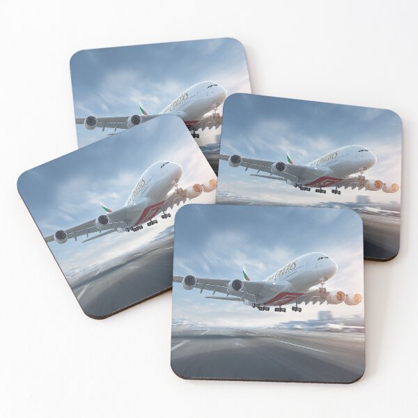 Item preview, Emirates Airbus A380 Lifting Into Clear Skies at Dubai International designed and sold by Skyframe Aviation.