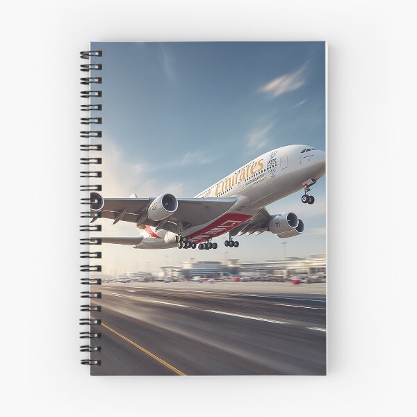 Item preview, Emirates Luxury A380 Rising Into Bright Skies with Desert Heat Rising designed and sold by Skyframe Aviation.