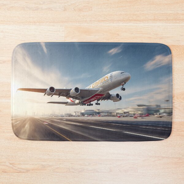 Item preview, Emirates Luxury A380 Rising Into Bright Skies with Desert Heat Rising designed and sold by Skyframe Aviation.