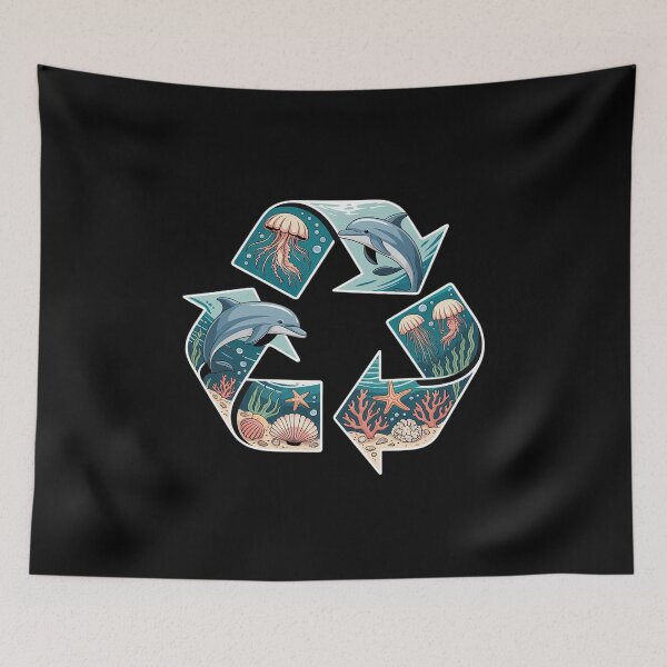 Item preview, Nautical Eco Recycle Symbol Fantasy Sea Animal designed and sold by TechnicalSara.