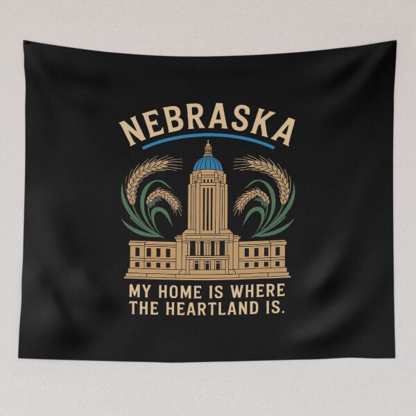 Item preview, Nebraska Heartland State Pride Graphic in Gold Red Blue designed and sold by TechnicalSara.