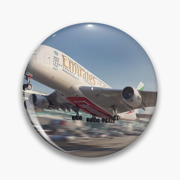 Item preview, Emirates A380 Beginning Its Ascent in Morning Glow designed and sold by Skyframe Aviation.