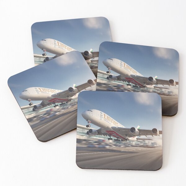 Item preview, Emirates A380 Beginning Its Ascent in Morning Glow designed and sold by Skyframe Aviation.