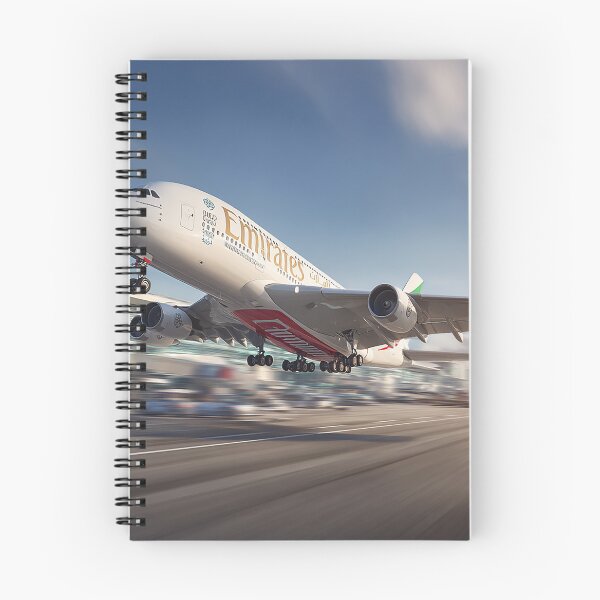 Item preview, Emirates A380 Beginning Its Ascent in Morning Glow designed and sold by Skyframe Aviation.