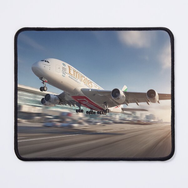 Item preview, Emirates A380 Beginning Its Ascent in Morning Glow designed and sold by Skyframe Aviation.