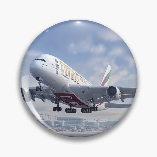 Item preview, Emirates Jetliner A380 Breaking Free of the Ground in Clear Skies designed and sold by Skyframe Aviation.