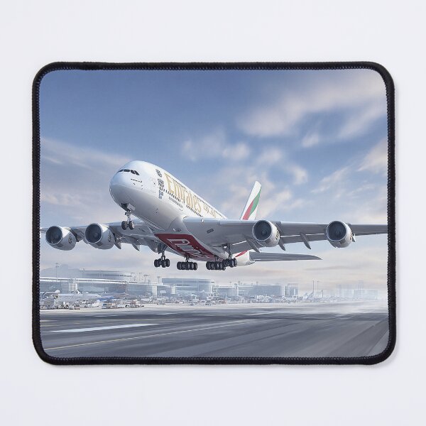 Item preview, Emirates Jetliner A380 Breaking Free of the Ground in Clear Skies designed and sold by Skyframe Aviation.