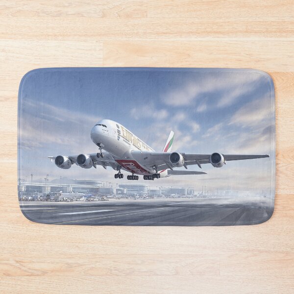 Item preview, Emirates Jetliner A380 Breaking Free of the Ground in Clear Skies designed and sold by Skyframe Aviation.