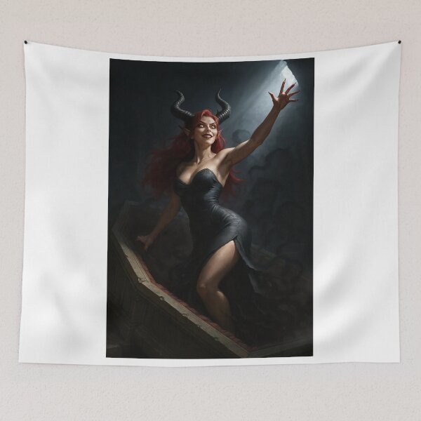 Item preview, Demoness in a coffin   designed and sold by CathryneDelamort.