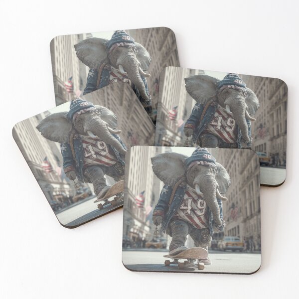 Item preview, Elephant riding a skateboard in New York designed and sold by devguy.