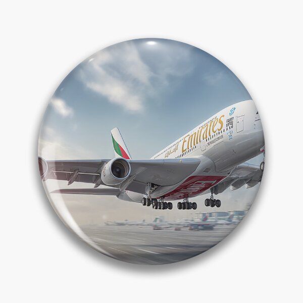 Item preview, The Emirates Superjumbo Starting Its Takeoff Roll with Sunlight on the Fuselage designed and sold by Skyframe Aviation.
