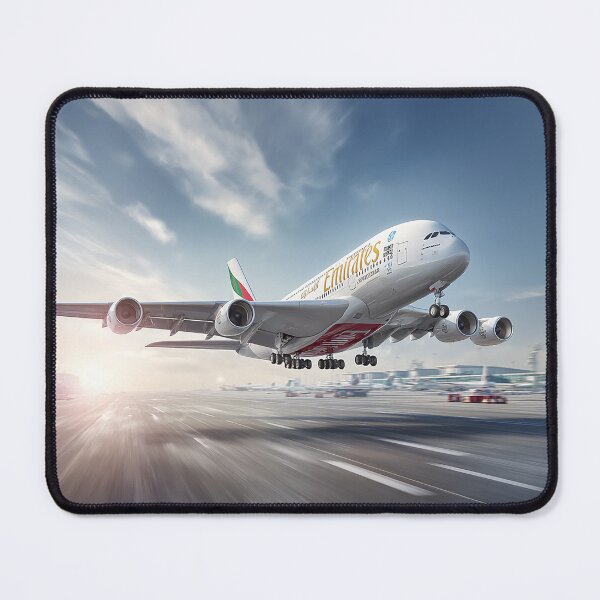 Item preview, The Emirates Superjumbo Starting Its Takeoff Roll with Sunlight on the Fuselage designed and sold by Skyframe Aviation.