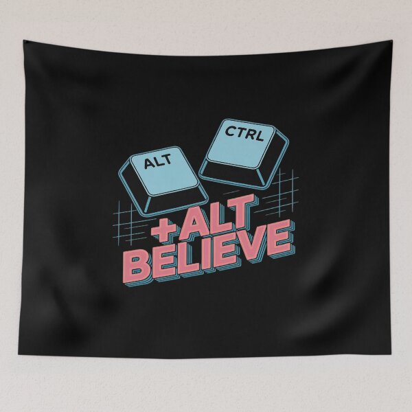 Item preview, Neon Arcade Ctrl + Alt + Believe Pun designed and sold by TechnicalSara.