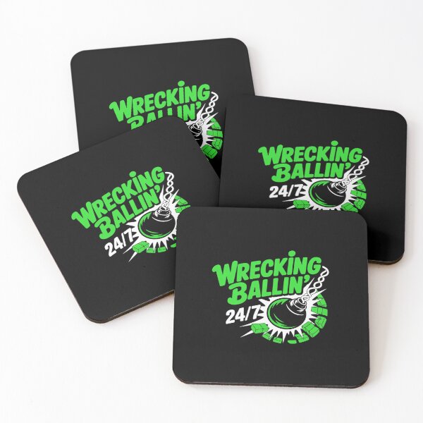 Item preview, Neon Green Wrecking Ballin' 24-7 Construction Humor designed and sold by TechnicalSara.