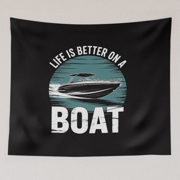 Aperçu de l'œuvre La vie est plus belle sur un bateau - Cadeau pour plaisancier créée et vendue par CareTopping.