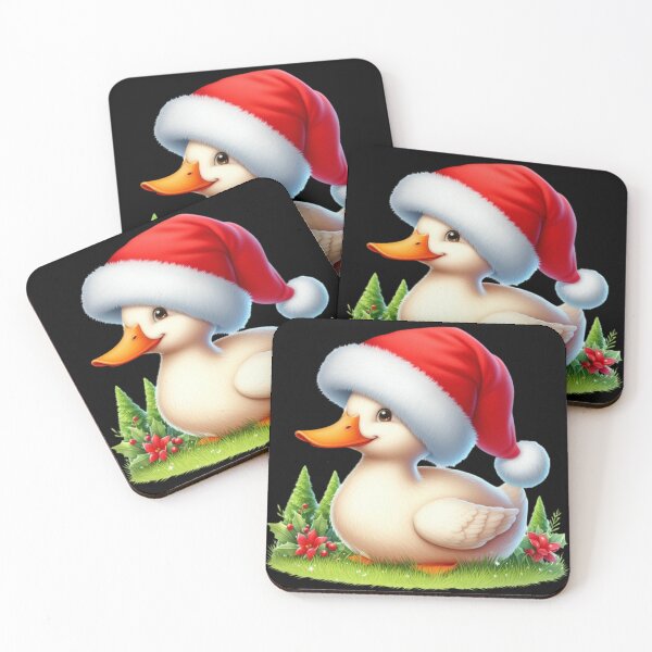 Item preview, Happy Duckling in a Santa Hat Among Festive Foliage designed and sold by Dominik1994.