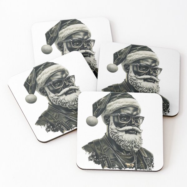 Item preview, Black Santa in Biker Gear designed and sold by newvisionart191.