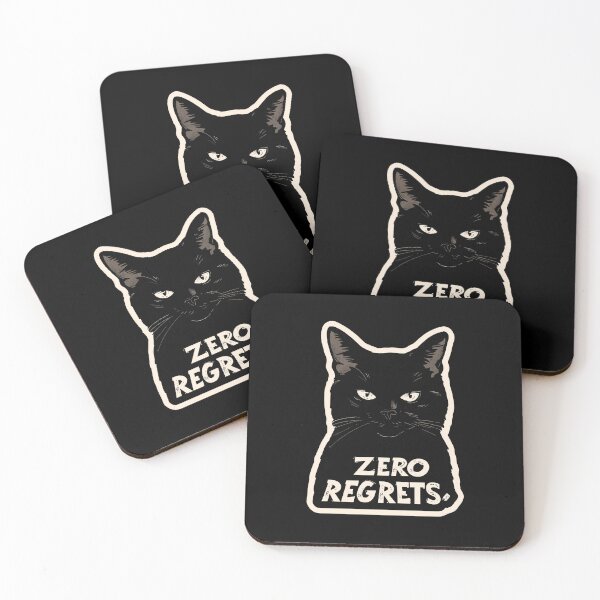 Item preview, Confident Black Cat — “Zero Regrets” Bold Funny Design designed and sold by SleekLineSketches.