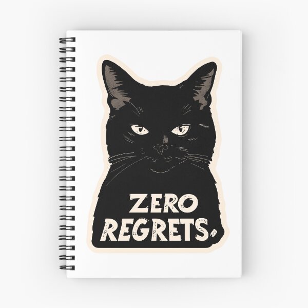Item preview, Confident Black Cat — “Zero Regrets” Bold Funny Design designed and sold by SleekLineSketches.