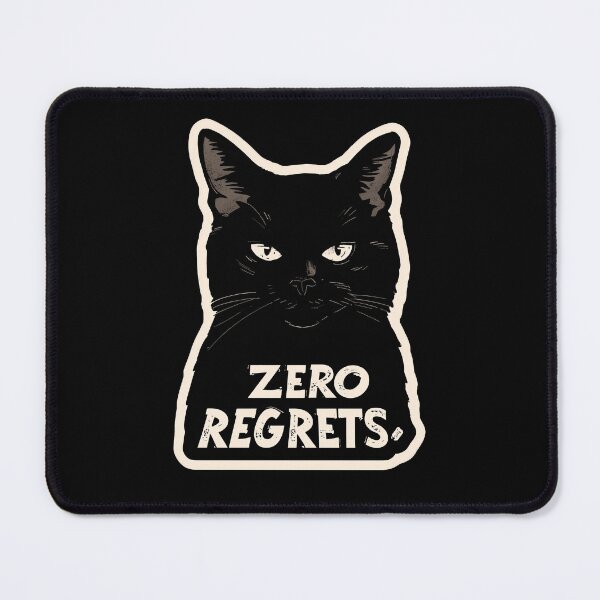 Item preview, Confident Black Cat — “Zero Regrets” Bold Funny Design designed and sold by SleekLineSketches.