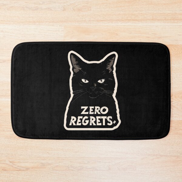 Item preview, Confident Black Cat — “Zero Regrets” Bold Funny Design designed and sold by SleekLineSketches.