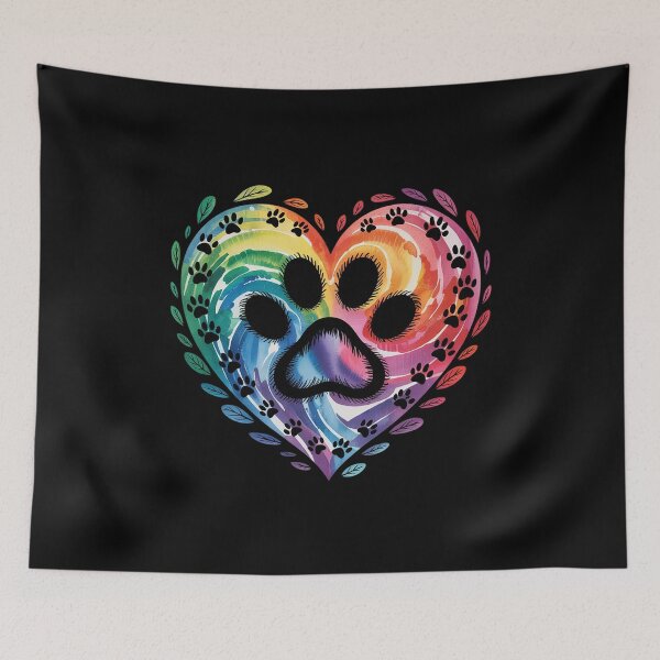 Item preview, Tie Dye Love Dog Paw Print Heart Animal Lover9  designed and sold by InspiredFoul.