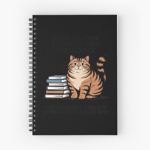 Item preview, Never Confuse Education with Intelligence Cat & Book designed and sold by TechnicalSara.