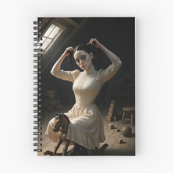 Item preview, Creepy woman on rocking horse frighten  designed and sold by CathryneDelamort.