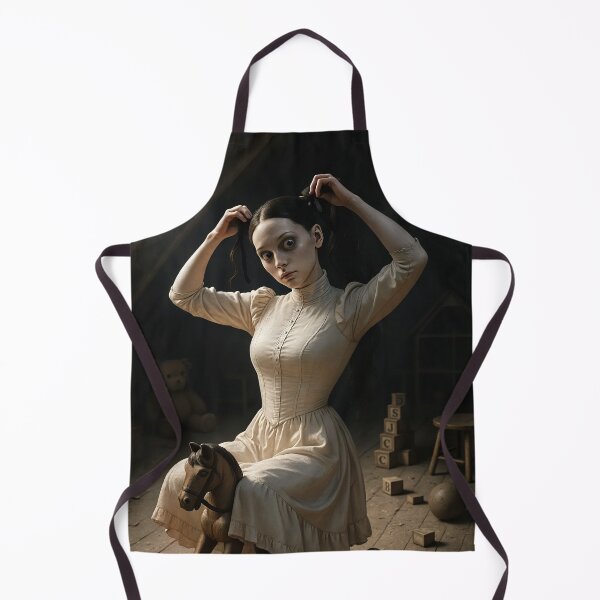 Item preview, Creepy woman on rocking horse frighten designed and sold by CathryneDelamort.