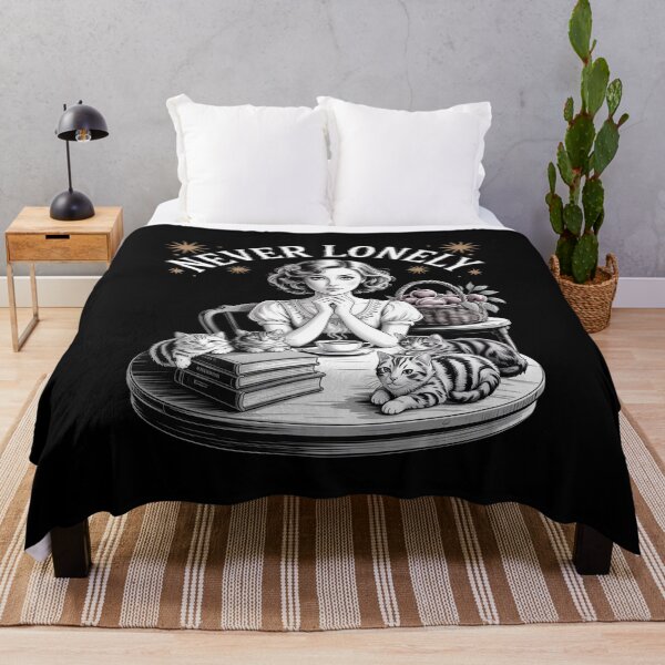 Item preview, Never Lonely Cat Lover Humor Cat Lady Cat Mom designed and sold by ToggleBet.